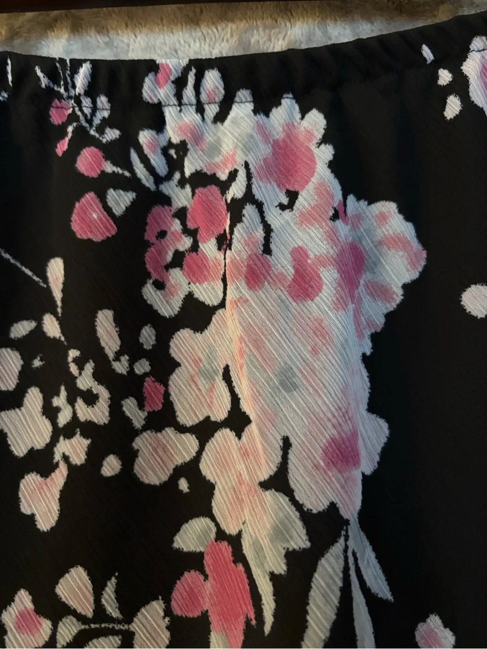 Floral A-Line Skirt Women’s Size 14 Black and Pink Floral Pattern